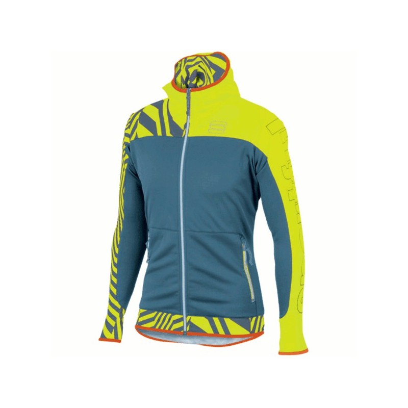 Oppvarming jakke Sportful Rythmo Jacket  teal-neon gul